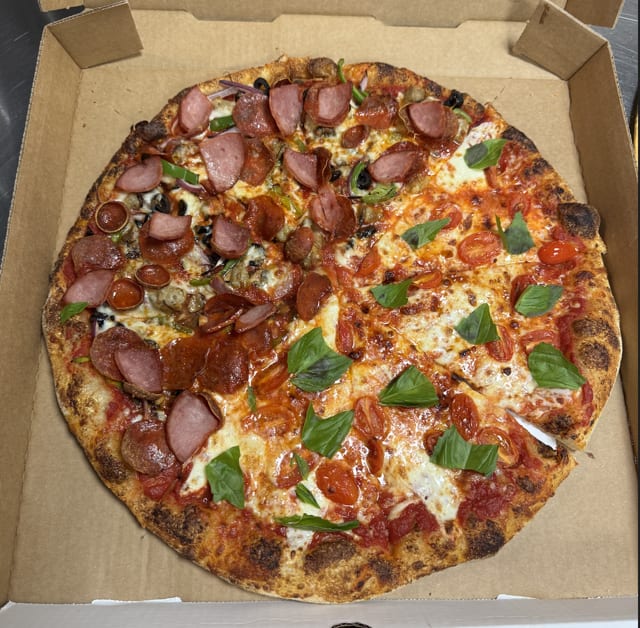 12" Half & Half Pizza.