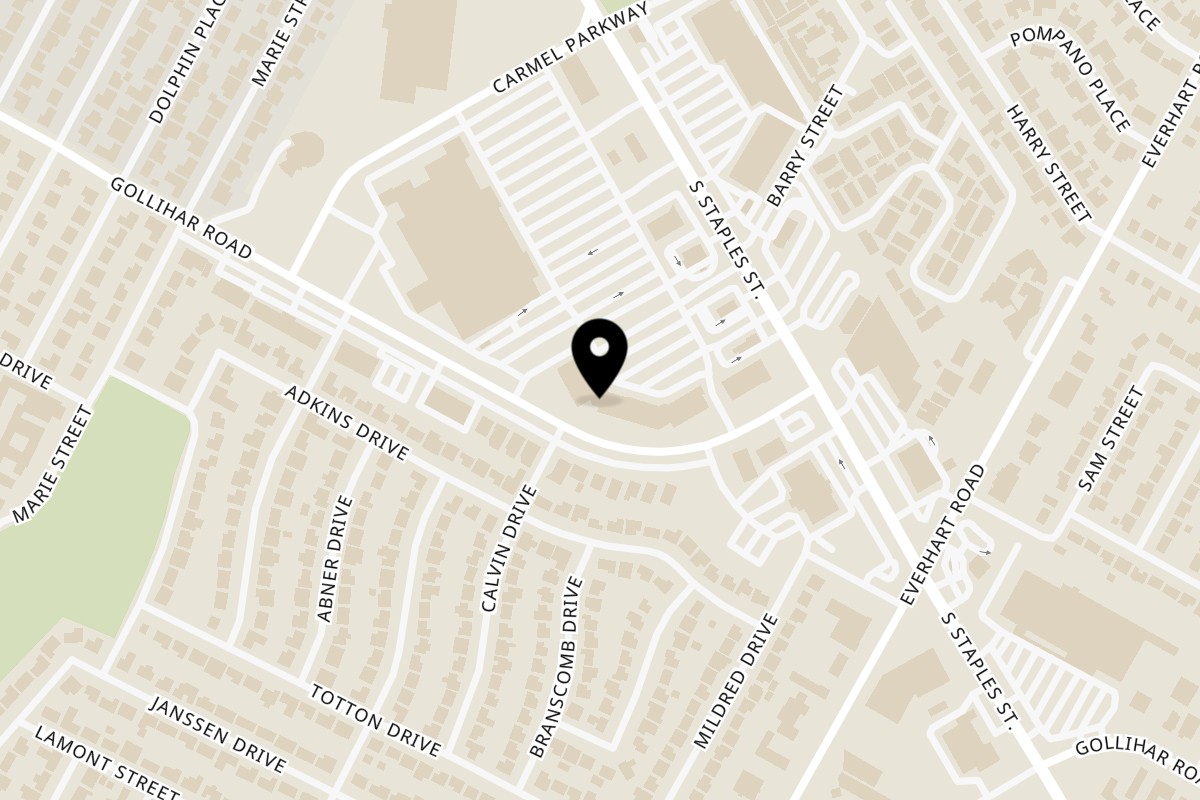 Map showing the location of Saucy Mamas on 4117 S Staples St #290 in Corpus Christi
